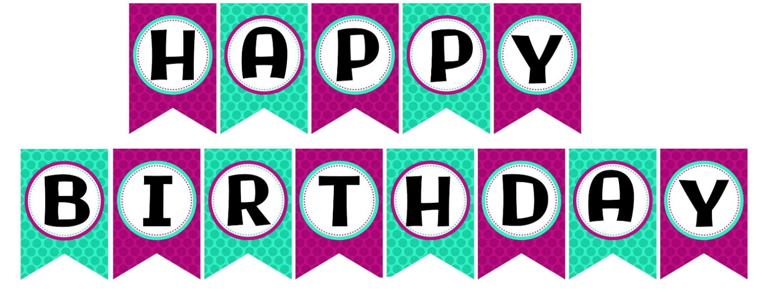 Free Printable Purple Happy Birthday Banner Inside Free Printable Party Banner Templates