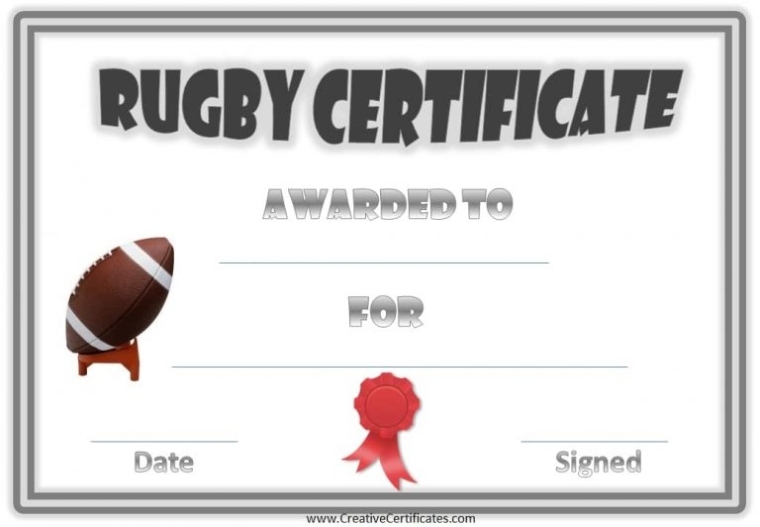 Free Printable Rugby Award Certificate In Rugby League Certificate With Regard To Rugby League Certificate Templates