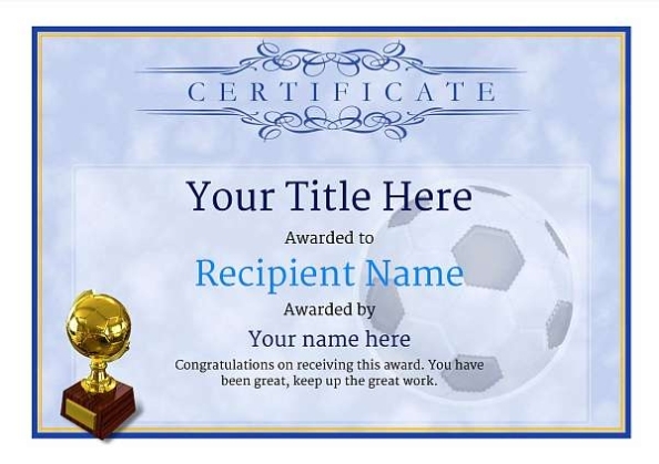 Free Uk Football Certificate Templates - Add Printable Badges & Medals Regarding Soccer Certificate Template