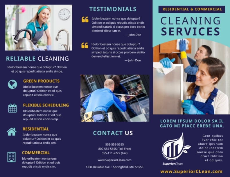 General Cleaning Services Brochure Template | Mycreativeshop Inside Commercial Cleaning Brochure Templates