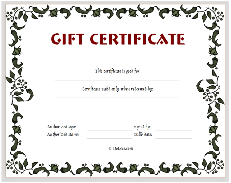 Gift Certificate Template (Floral Design) - Dotxes intended for Company Gift Certificate Template