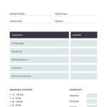 Gray Simple Homeschool Report Card - Templates By Canva within Homeschool Report Card Template Middle School