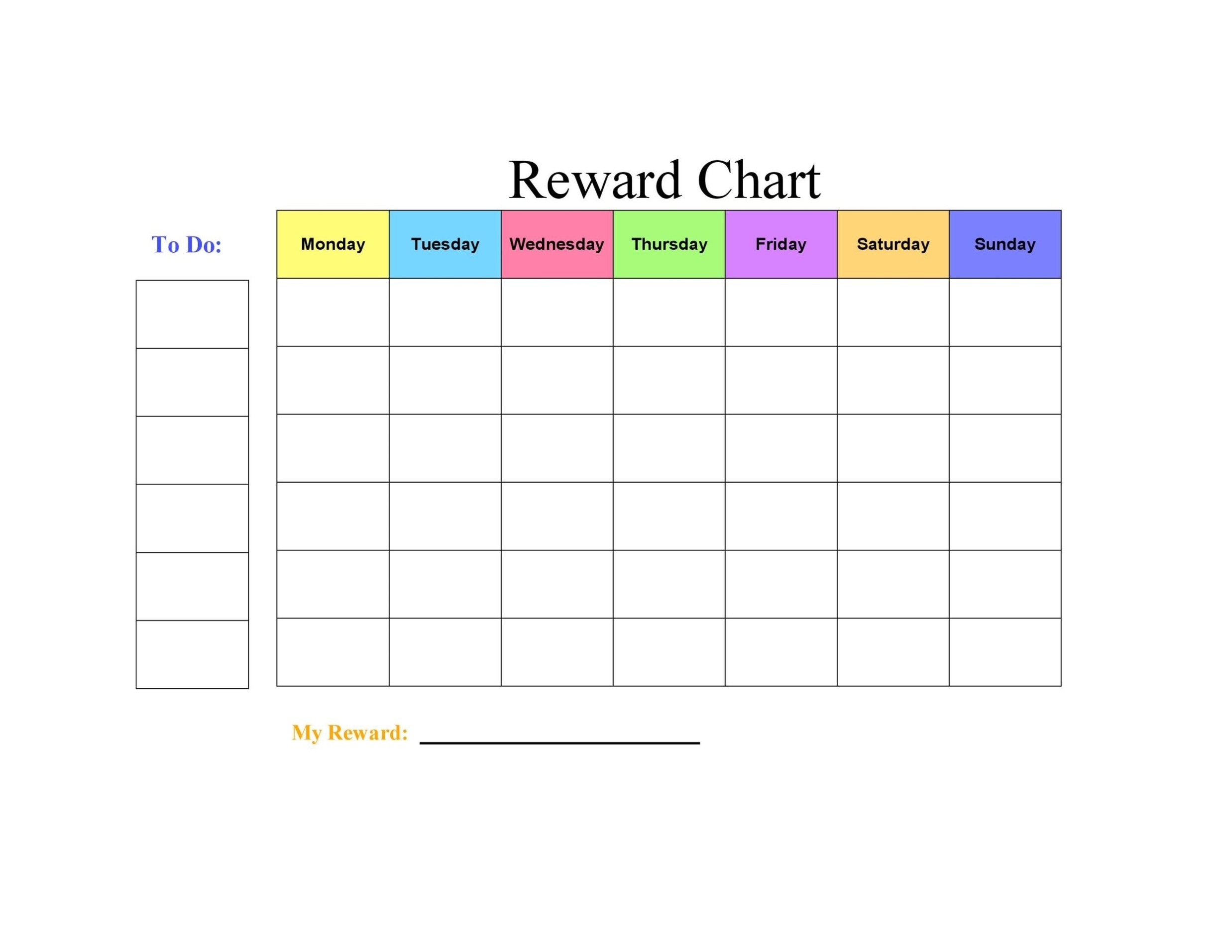 How To Download Free Chart For Monday Friday | Get Your Calendar Printable Within Blank Reward Chart Template