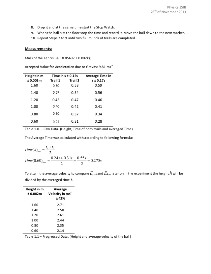 Ib Physics Lab Report - The Oscillation Band for Ib Lab Report Template