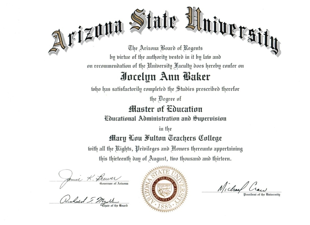 Jocelyn'S Certifications And Diplomas - Jocelyn & Brittan Aebischer Throughout Masters Degree Certificate Template