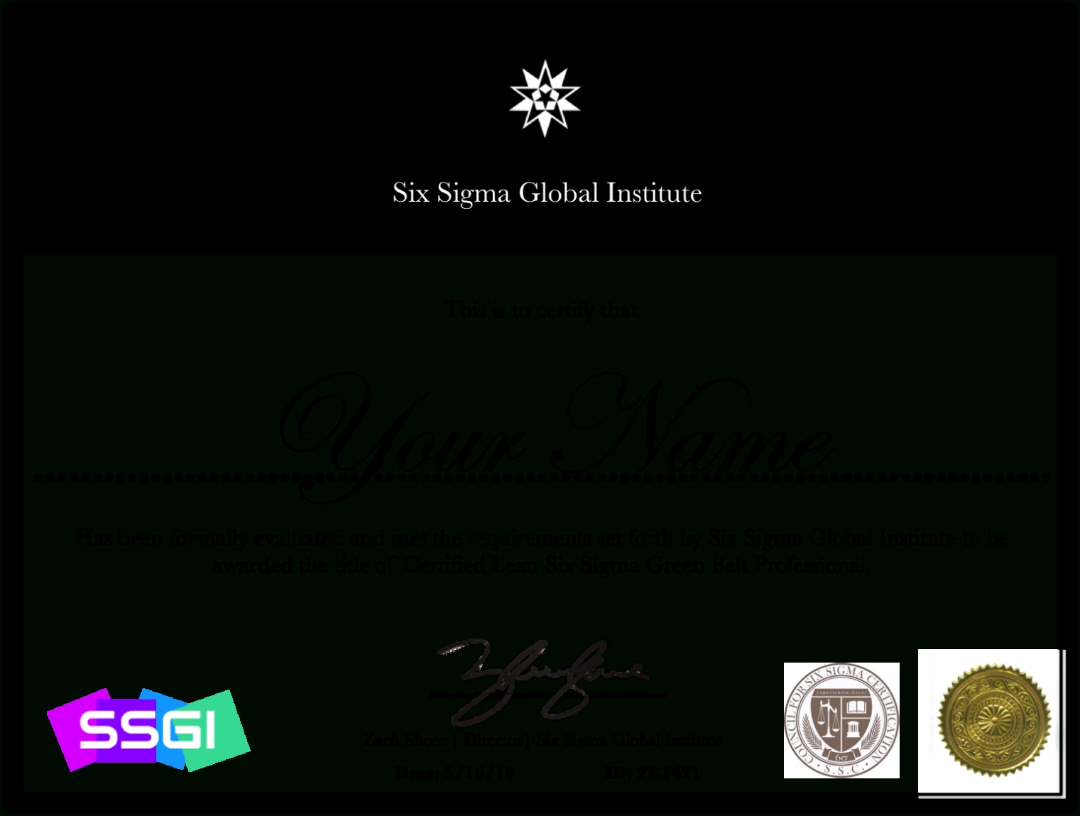 Lean Six Sigma Green Belt Certification Online Regarding Green Belt Certificate Template