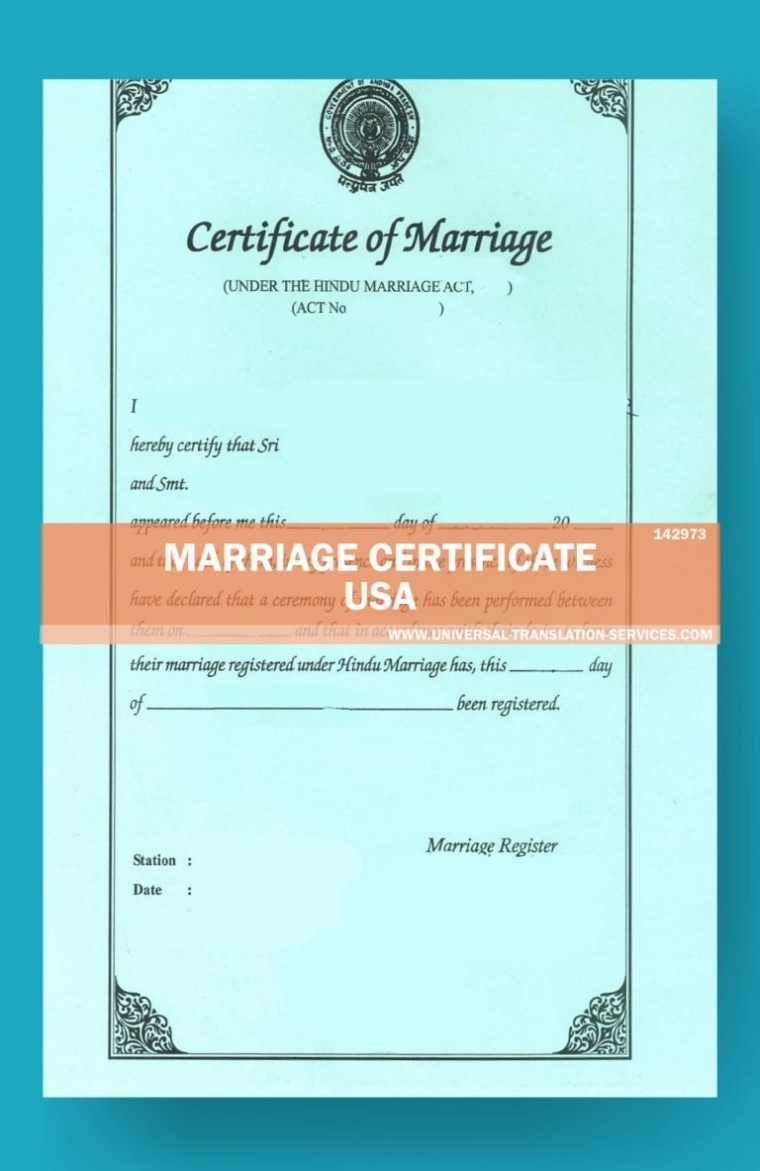 Marriage Certificate Translation Template From Usa ($15 Per Page) inside Marriage Certificate Translation Template