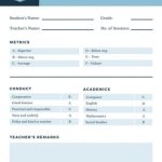 Navy Blue Geometric Homeschool Report Card - Templates By Canva pertaining to Homeschool Middle School Report Card Template