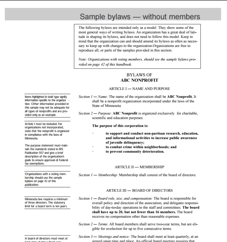 Non Profit Bylaws Template | Free Word Templates Pertaining To Corporate Bylaws Template Word