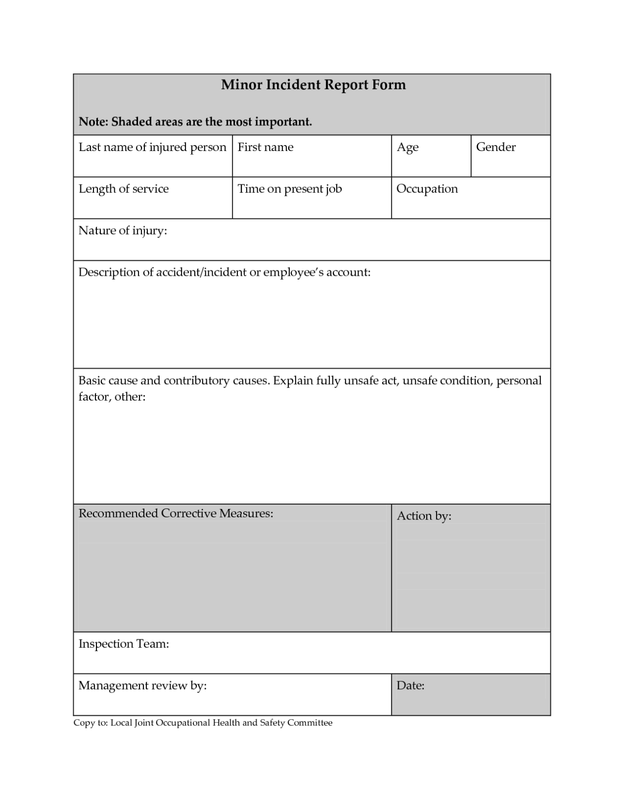 Ohs Incident Report Template Free intended for Ohs Monthly Report Template