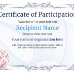 Participation Certificate Templates - Free, Printable, Add Badges &amp; Medals. in Templates For Certificates Of Participation