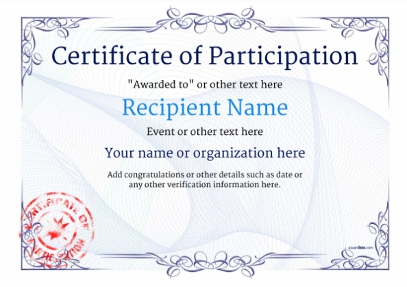 Participation Certificate Templates - Free, Printable, Add Badges & Medals. In Templates For Certificates Of Participation