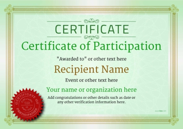 Participation Certificate Templates - Free, Printable, Add Badges & Medals. With Regard To Templates For Certificates Of Participation