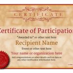 Participation Certificate Templates - Free, Printable, Add Badges &amp; Medals. within Free Templates For Certificates Of Participation