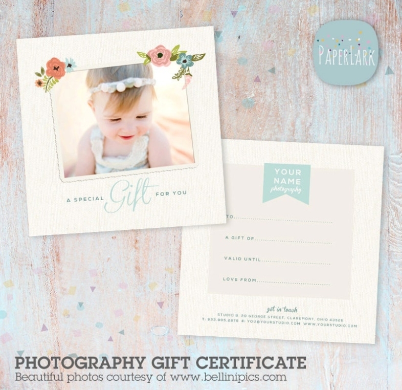 Photography Gift Certificate Template Photoshop File Vc004 | Etsy With Regard To Gift Certificate Template Photoshop
