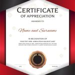 Portrait Luxury Certificate Template With Elegant Golden Red Border Frame, Diploma Design For inside Design A Certificate Template