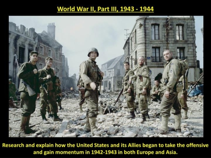 Ppt - World War Ii, Part Iii, 1943 - 1944 Powerpoint Presentation, Free Download - Id:2322485 pertaining to World War 2 Powerpoint Template
