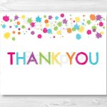 Rainbow Art Party Thank You Card Template / Art Birthday Party with regard to Free Printable Thank You Card Template