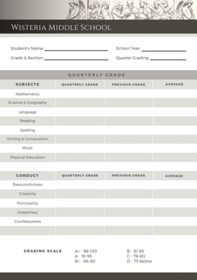 Red Middle School Report Card - Templates By Canva Within Report Card Template Middle School