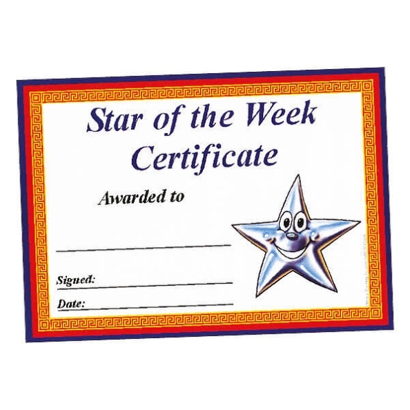 Star Of The Week Certificates | X 20 | A5 | Landscape With Regard To Star Of The Week Certificate Template