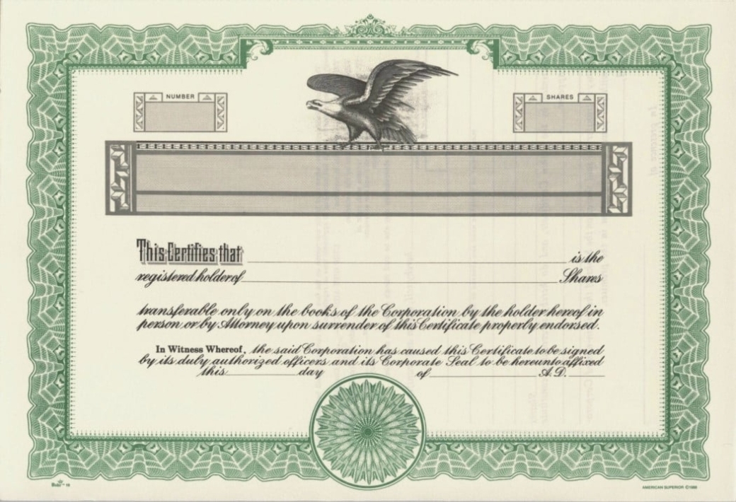 Stock Certificates Blank - Free Printable Documents With Template For Share Certificate