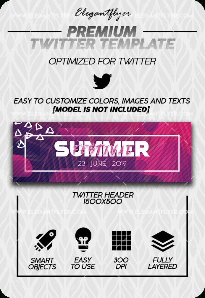 Summer Festival - Premium Twitter Channel Banner Psd Template | By Throughout Twitter Banner Template Psd