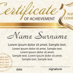 Template Certificate Of Achievement. Elegant Gold Design. Vector intended for Certificate Of Attainment Template