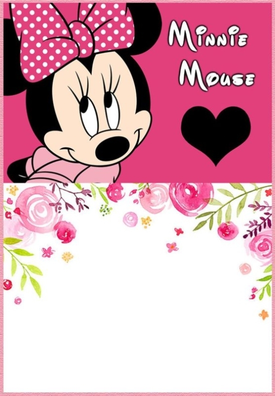 The Largest Collection Of Free Minnie Mouse Invitation Templates - Part 2 Intended For Minnie Mouse Card Templates