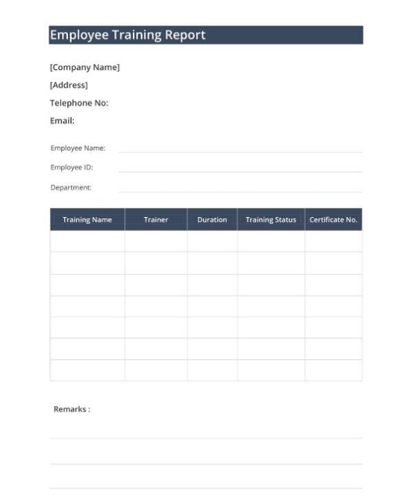 Training Report 63E With Regard To Training Summary Report Template