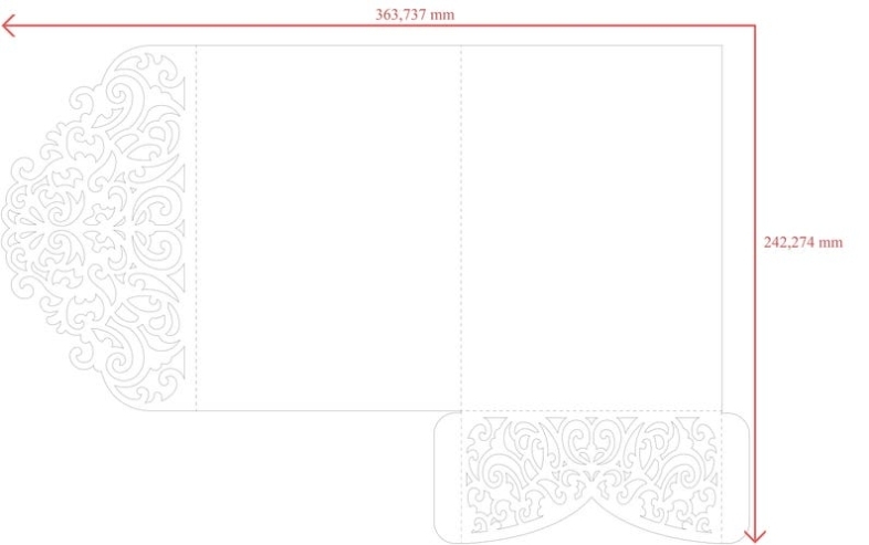 Tri Fold 5X7 Wedding Invitation Pocket Envelope Svg Template | Etsy With Three Fold Card Template