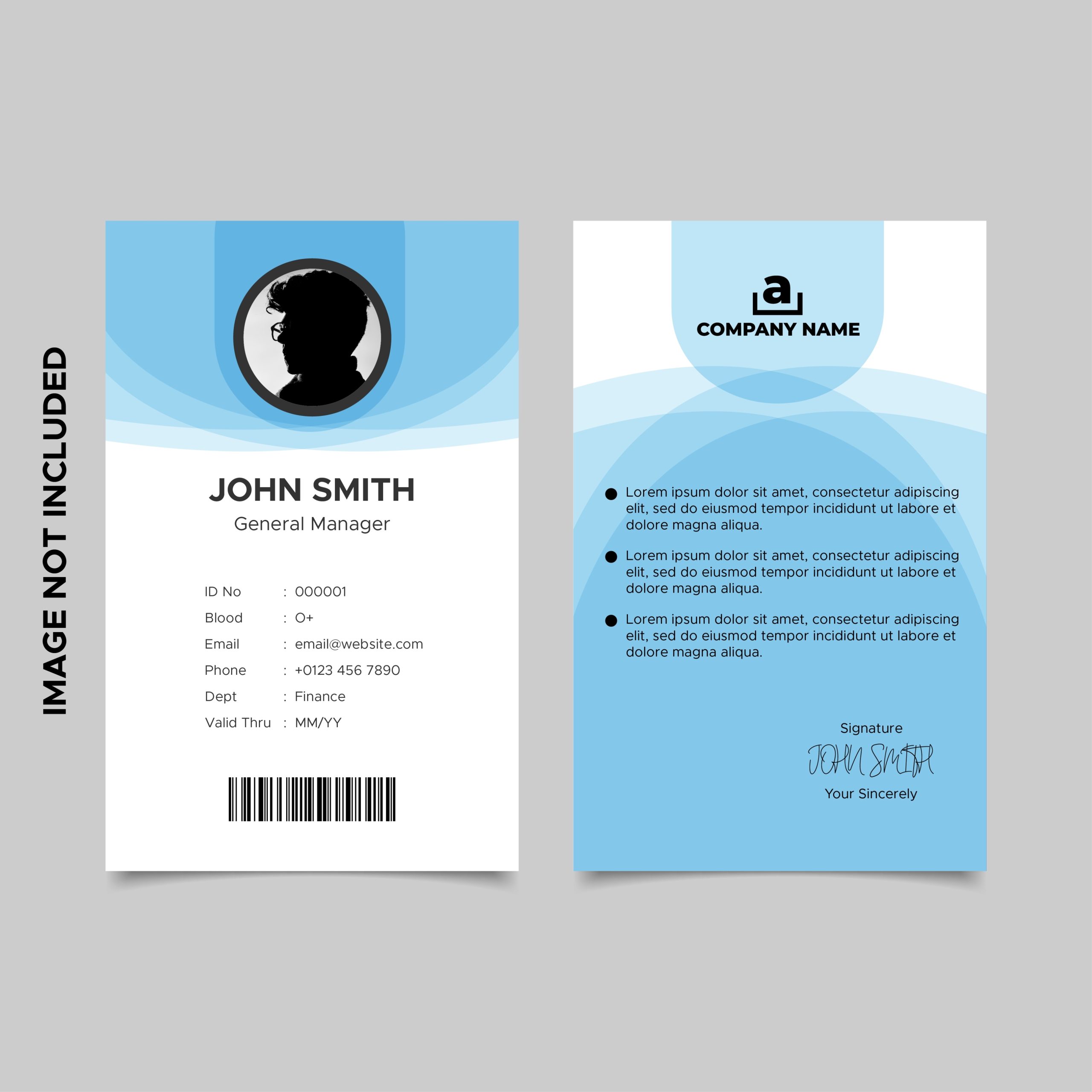 Wavy Blue Employee Id Card Template 830577 Vector Art At Vecteezy With Work Id Card Template