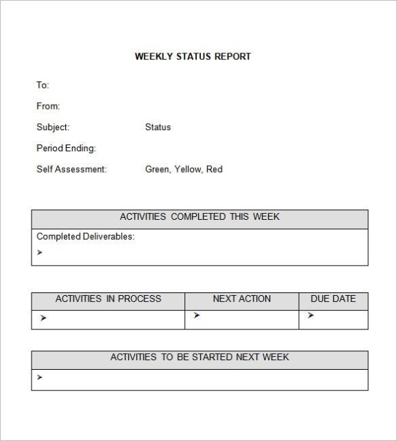 Weekly Status Report Templates - 30+ Free Documents Download- Ms Word, Apple Pages in Microsoft Word Templates Reports